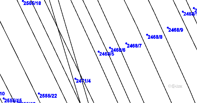 Parcela st. 2468/5 v KÚ Vnorovy, Katastrální mapa