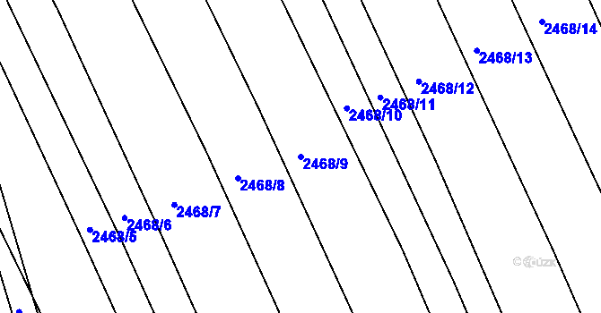 Parcela st. 2468/9 v KÚ Vnorovy, Katastrální mapa