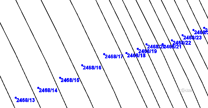 Parcela st. 2468/17 v KÚ Vnorovy, Katastrální mapa