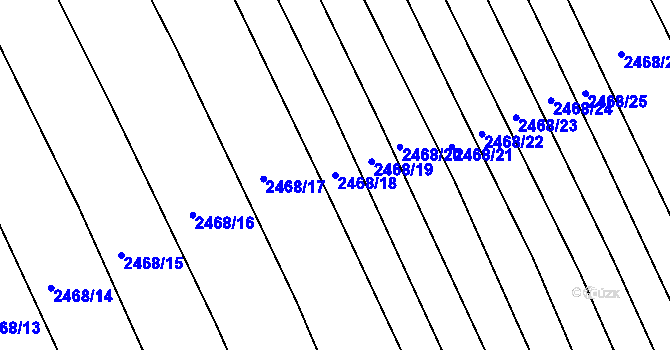 Parcela st. 2468/18 v KÚ Vnorovy, Katastrální mapa