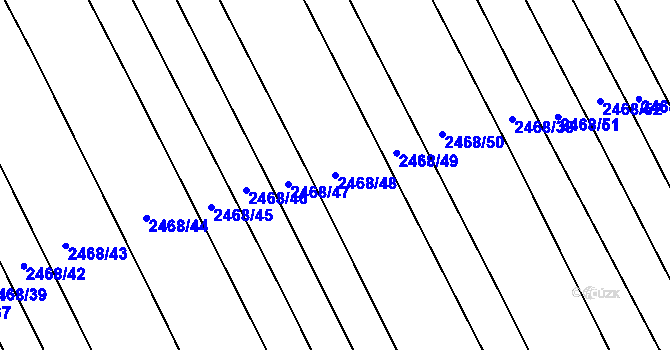 Parcela st. 2468/48 v KÚ Vnorovy, Katastrální mapa