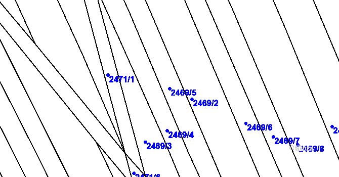 Parcela st. 2469/5 v KÚ Vnorovy, Katastrální mapa