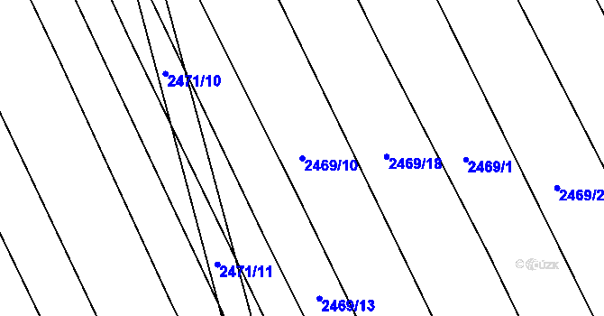Parcela st. 2469/10 v KÚ Vnorovy, Katastrální mapa