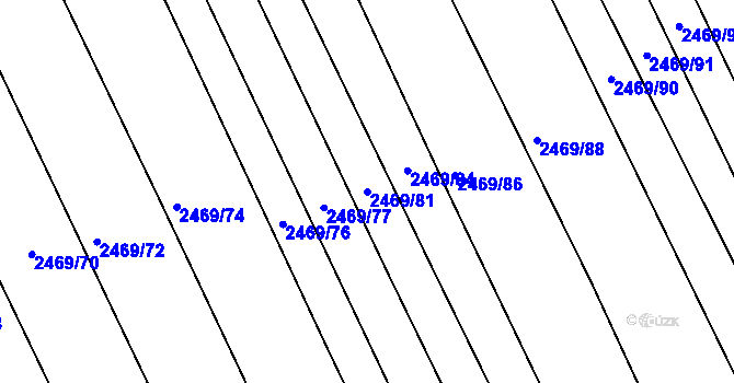 Parcela st. 2469/81 v KÚ Vnorovy, Katastrální mapa