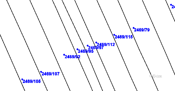 Parcela st. 2469/97 v KÚ Vnorovy, Katastrální mapa