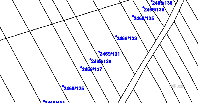 Parcela st. 2469/131 v KÚ Vnorovy, Katastrální mapa