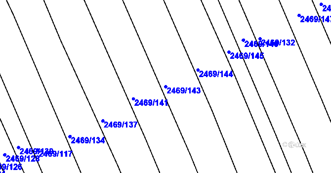 Parcela st. 2469/143 v KÚ Vnorovy, Katastrální mapa