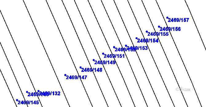 Parcela st. 2469/151 v KÚ Vnorovy, Katastrální mapa
