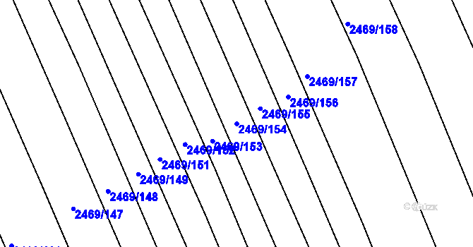Parcela st. 2469/154 v KÚ Vnorovy, Katastrální mapa