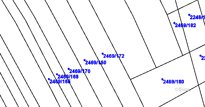 Parcela st. 2469/172 v KÚ Vnorovy, Katastrální mapa