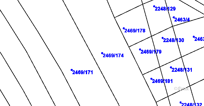 Parcela st. 2469/174 v KÚ Vnorovy, Katastrální mapa