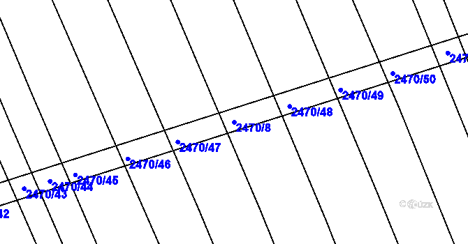 Parcela st. 2470/8 v KÚ Vnorovy, Katastrální mapa