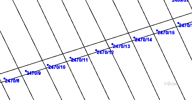 Parcela st. 2470/12 v KÚ Vnorovy, Katastrální mapa