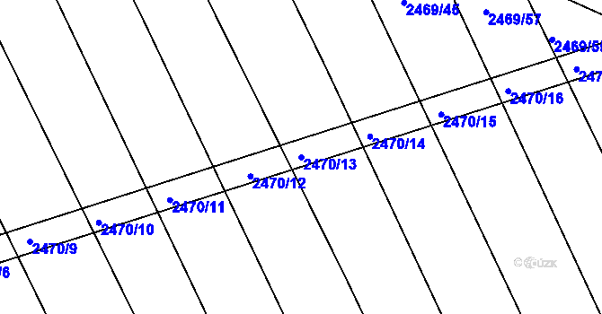 Parcela st. 2470/13 v KÚ Vnorovy, Katastrální mapa