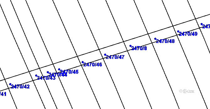 Parcela st. 2470/47 v KÚ Vnorovy, Katastrální mapa