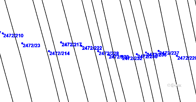 Parcela st. 2472/228 v KÚ Vnorovy, Katastrální mapa