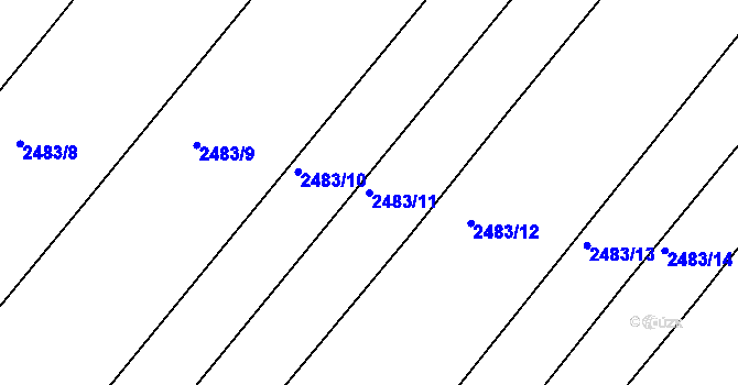 Parcela st. 2483/11 v KÚ Vnorovy, Katastrální mapa