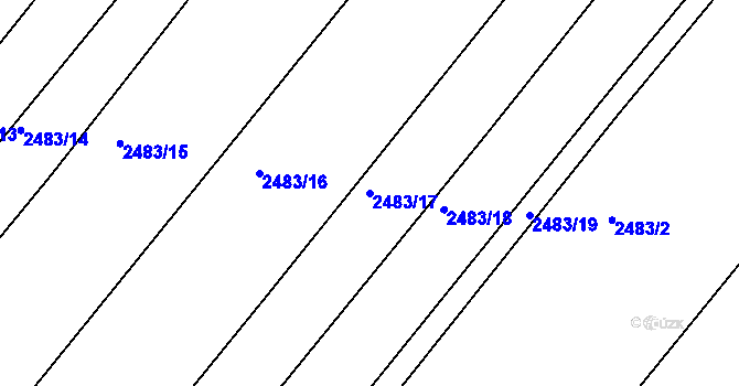 Parcela st. 2483/17 v KÚ Vnorovy, Katastrální mapa