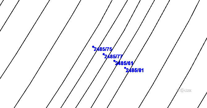 Parcela st. 2485/77 v KÚ Vnorovy, Katastrální mapa