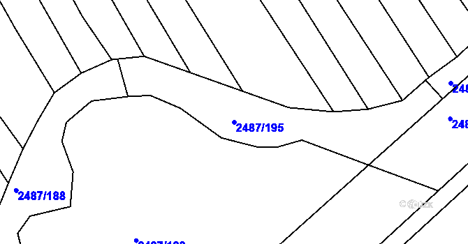 Parcela st. 2487/195 v KÚ Vnorovy, Katastrální mapa