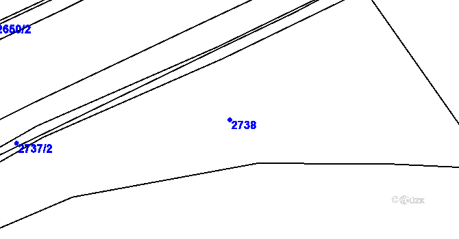 Parcela st. 2738 v KÚ Vnorovy, Katastrální mapa