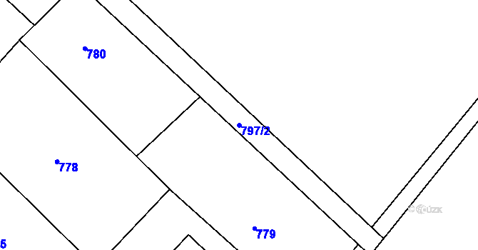 Parcela st. 797/2 v KÚ Vnorovy, Katastrální mapa