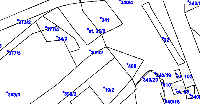 Parcela st. 23/2 v KÚ Uhřínovice u Voděrad, Katastrální mapa