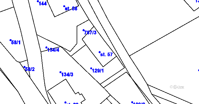 Parcela st. 57 v KÚ Voděrady u Českých Heřmanic, Katastrální mapa