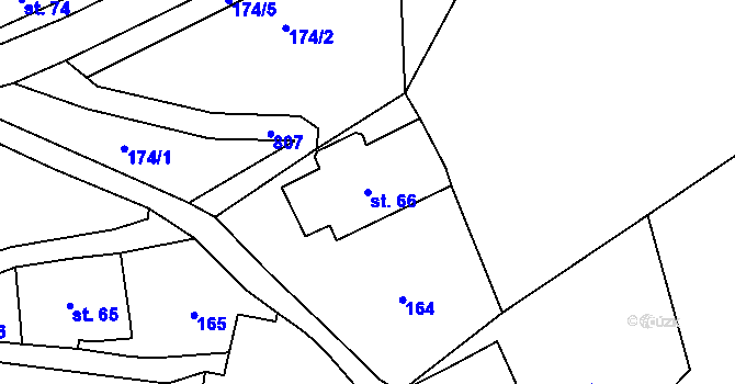 Parcela st. 66 v KÚ Voděrady u Českých Heřmanic, Katastrální mapa