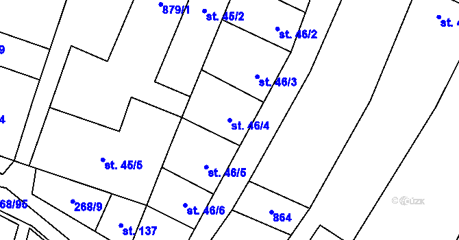 Parcela st. 46/4 v KÚ Voděrady u Kunštátu, Katastrální mapa