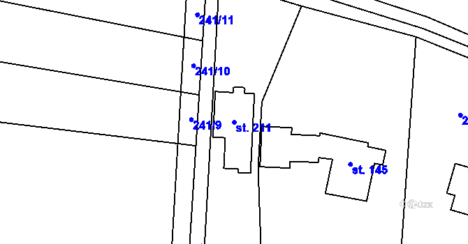 Parcela st. 211 v KÚ Voděrady u Kunštátu, Katastrální mapa