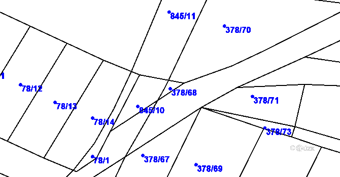 Parcela st. 378/68 v KÚ Voděrady u Kunštátu, Katastrální mapa