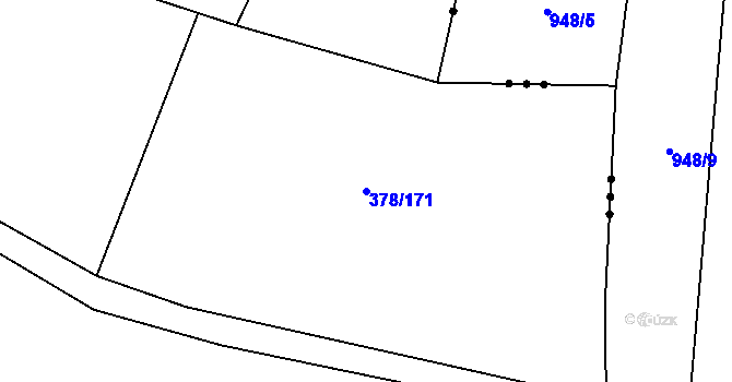 Parcela st. 378/171 v KÚ Voděrady u Kunštátu, Katastrální mapa