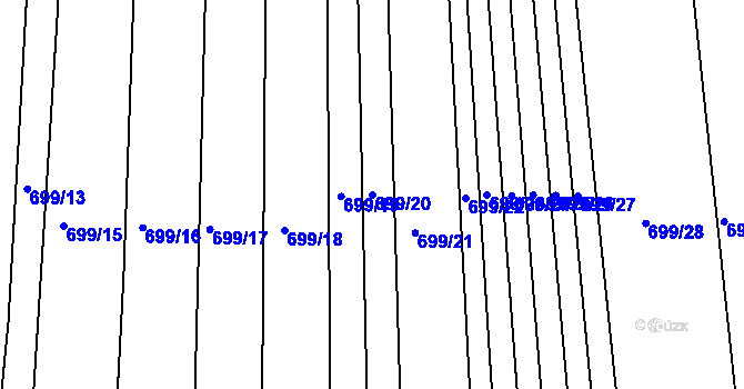 Parcela st. 699/20 v KÚ Voděrady u Kunštátu, Katastrální mapa