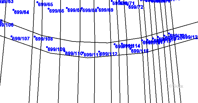 Parcela st. 699/112 v KÚ Voděrady u Kunštátu, Katastrální mapa