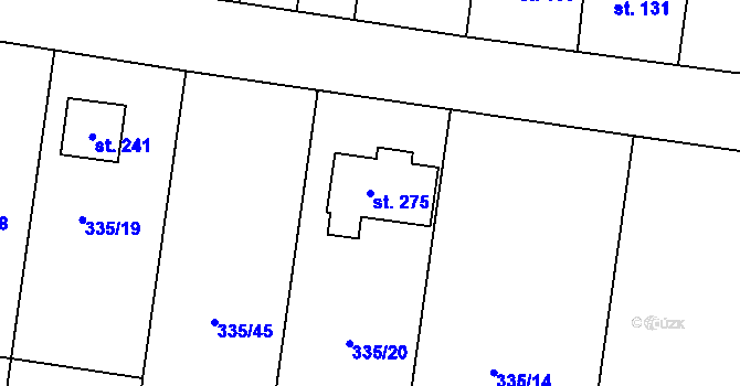 Parcela st. 275 v KÚ Voděrady u Kunštátu, Katastrální mapa