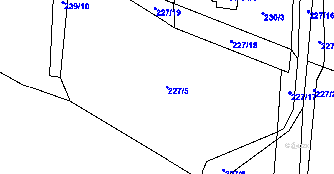 Parcela st. 227/5 v KÚ Malešín u Vodice, Katastrální mapa
