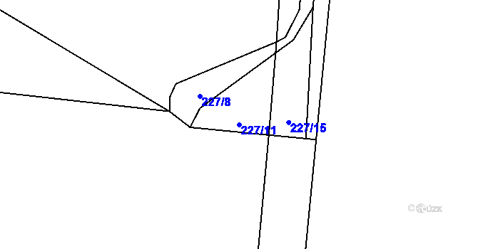 Parcela st. 227/11 v KÚ Malešín u Vodice, Katastrální mapa