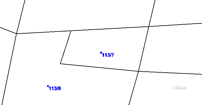 Parcela st. 113/7 v KÚ Malešín u Vodice, Katastrální mapa