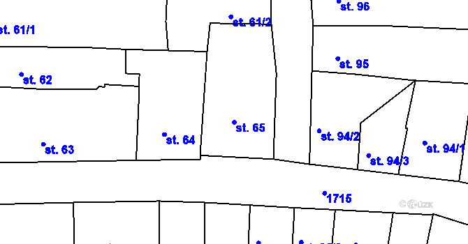 Parcela st. 65 v KÚ Vodňany, Katastrální mapa