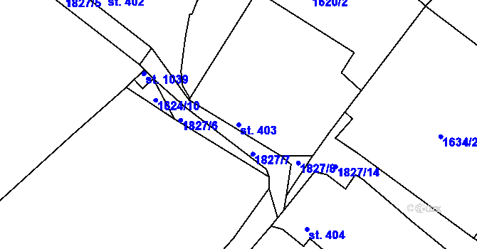 Parcela st. 403 v KÚ Vodňany, Katastrální mapa