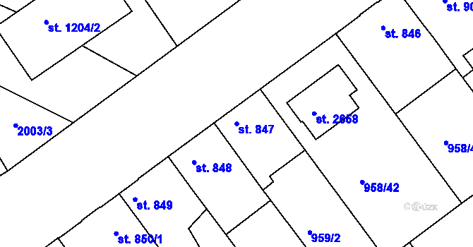 Parcela st. 847 v KÚ Vodňany, Katastrální mapa