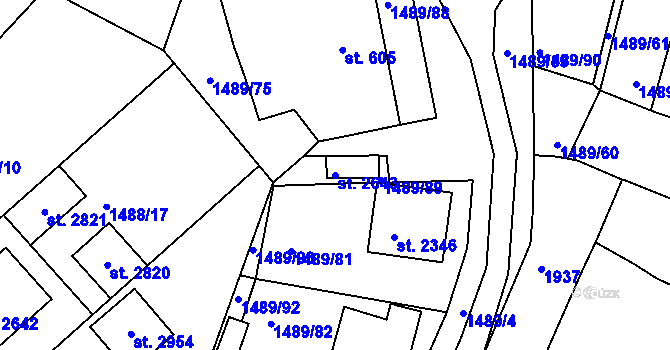 Parcela st. 2643 v KÚ Vodňany, Katastrální mapa