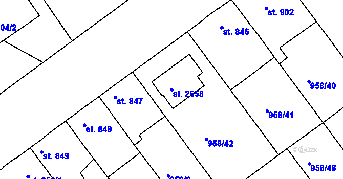 Parcela st. 2658 v KÚ Vodňany, Katastrální mapa