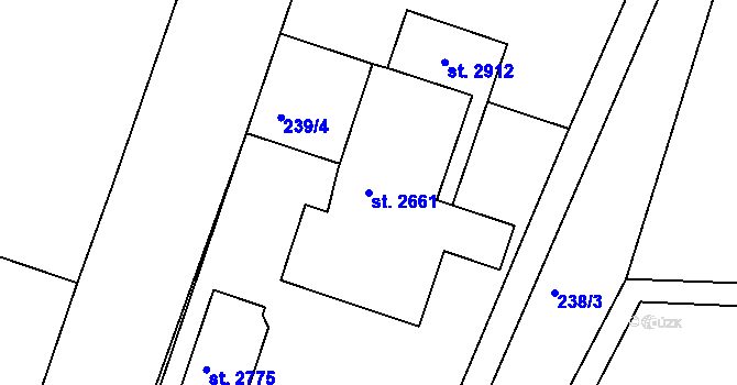 Parcela st. 2661 v KÚ Vodňany, Katastrální mapa