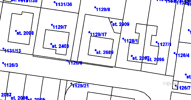 Parcela st. 2689 v KÚ Vodňany, Katastrální mapa