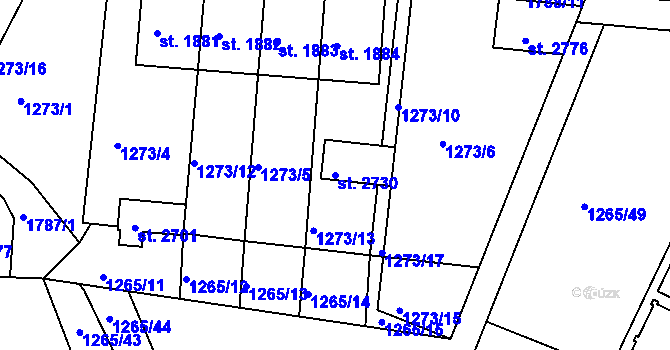 Parcela st. 2730 v KÚ Vodňany, Katastrální mapa