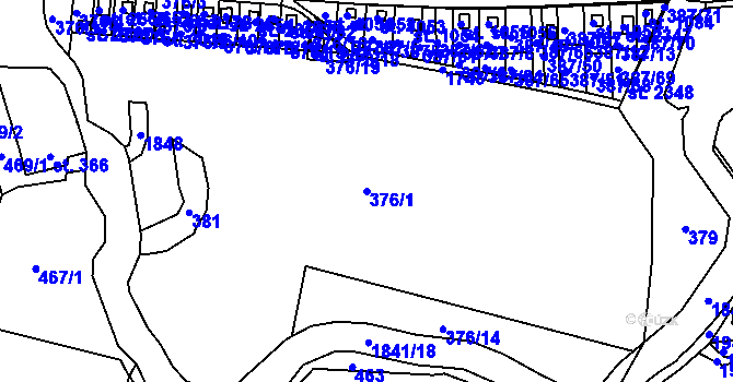 Parcela st. 376/1 v KÚ Vodňany, Katastrální mapa