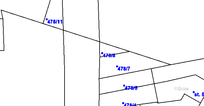 Parcela st. 478/8 v KÚ Vodňany, Katastrální mapa