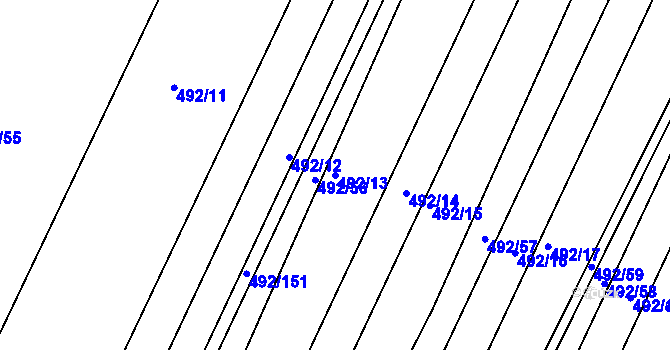 Parcela st. 492/13 v KÚ Vodňany, Katastrální mapa